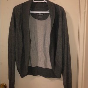 Super cozy grey throw over cardigan